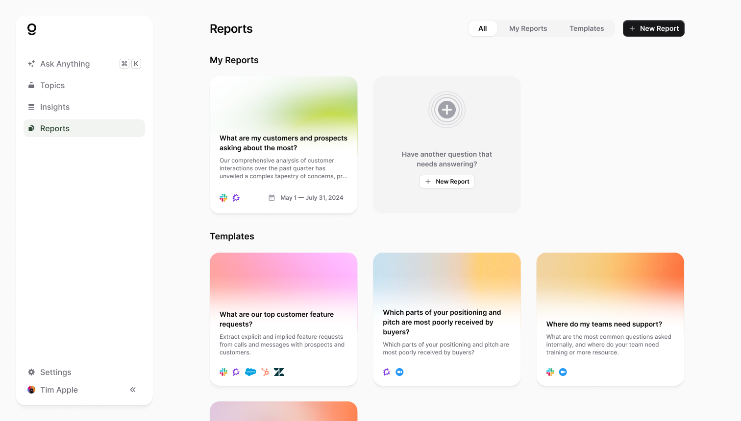 Access to pre-configured templates based on connected data, streamlining the Topic setup process.